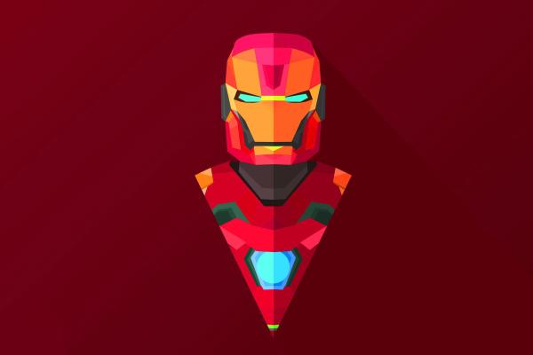 Iron Man, Abstract, Железный Человек, Абстракция, HD, 2K, 4K
