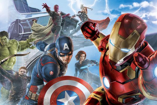 Мстители, Железный Человек, Капитан Америка, Халк, Черная Вдова, Соколиный Глаз, Тор, Видение, Произведение Искусства, HD, 2K, 4K, 5K