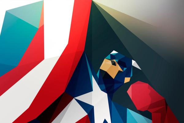 Капитан Америка, Мультфильм, Произведение Искусства, HD, 2K