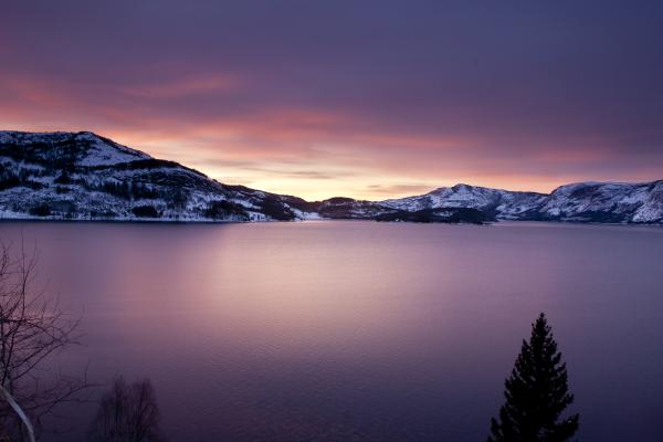 Рассвет, Восход, Утро, Озеро, Норвегия, HD, 2K