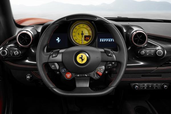 Ferrari F8 Tributo, Женевский Автосалон, Интерьер, 2019, HD, 2K, 4K