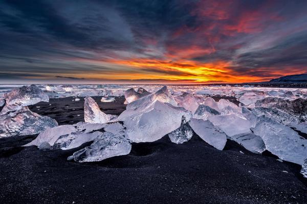 Gletschersee Jökulsárlón, Остров, Лед, Снег, Зима, HD, 2K, 4K
