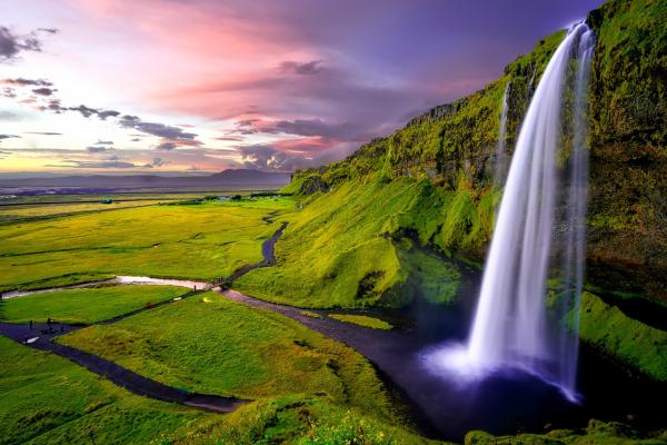 Исландия, Водопад, Водопад, HD, 2K