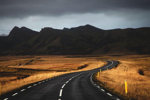 Исландия, Дорога, Горы, Облака, HD, 2K, 4K