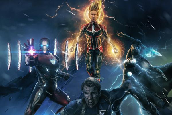Железный Человек, Капитан Марвел, Капитан Америка, Тор, Мстители 4, 4К, HD, 2K