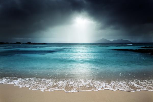 Ла Диг, Остров, Пляж, Темное Небо, Буря, HD, 2K, 4K, 5K