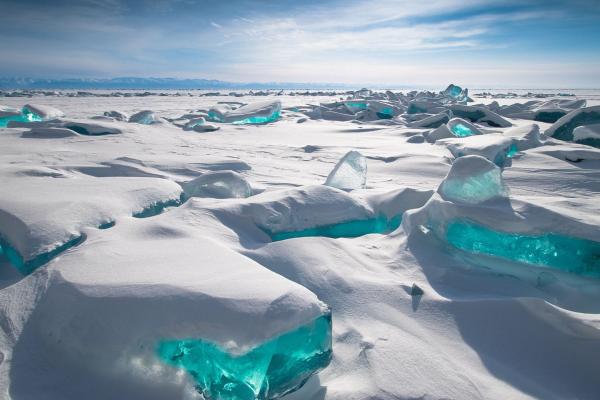 Озеро Байкал, Лед, Снег, HD, 2K