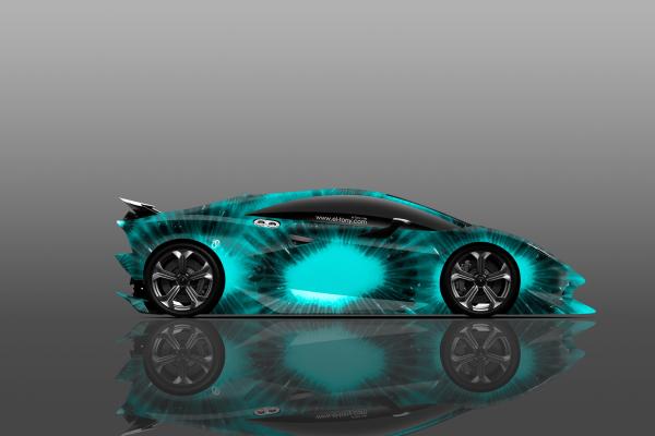 Lamborghini Elemento, Суперкар, Синий, HD, 2K, 4K