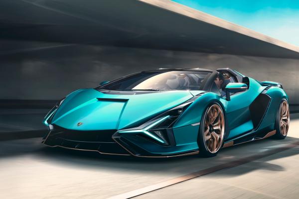 Lamborghini Sian Roadster, Суперкар, Автомобили 2021 Года, Электромобили, HD, 2K, 4K