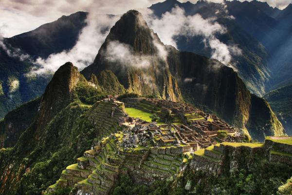 Мачу-Пикчу, Перу, Горы, Облака, Холмы, HD, 2K, 4K