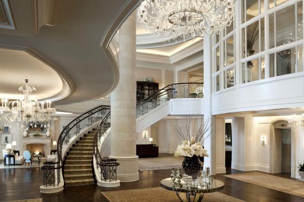 Mandarin Oriental Hotel, Классический, Белый, Богатый, Замок, Внутри, Лестница, Комната, Гостиная, Огонь, Комфорт, Место, HD, 2K, 4K, 5K