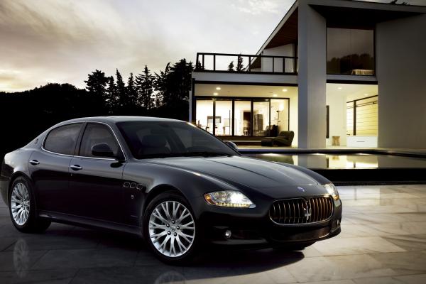 Maserati Quattroporte, Суперкар, Роскошные Автомобили, Спорткар, Перед, Обзор, Тест-Драйв, Черный, HD, 2K, 4K