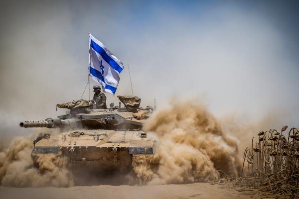 Меркава Марк Iv, Танк, Флаг, Армия Израиля, Силы Обороны Израиля, Пустыня, HD, 2K, 4K