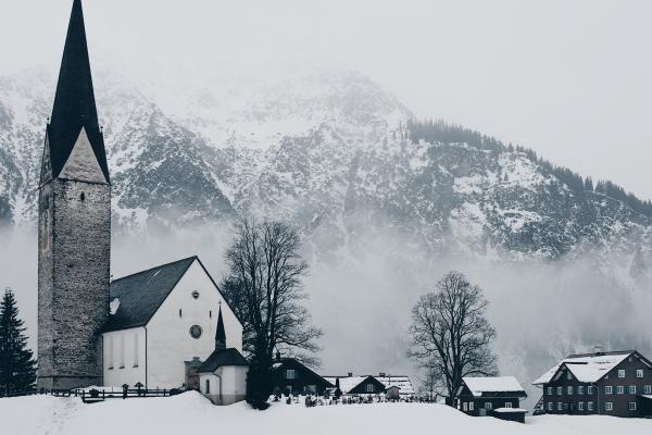 Миттельберг, Австрия, Снег, Зима, HD, 2K, 4K