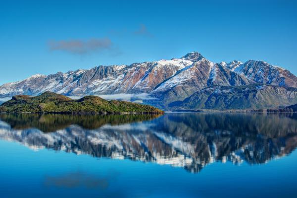 Новая Зеландия, Гора, Озеро, Море, Вода, Небо, Отражение, Пейзаж, HD, 2K, 4K