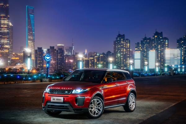 Range Rover Evoque, Красный Цвет, Город, Ночь, HD, 2K, 4K
