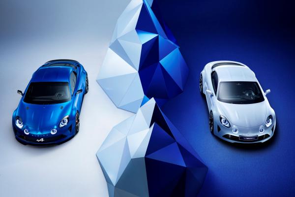 Renault Alpine Vision, Женевский Автосалон 2016, Спорткар, Белый, Синий, HD, 2K, 4K, 5K