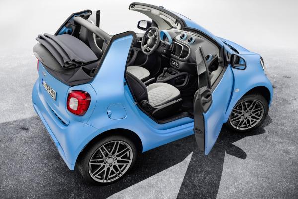 Smart Fortwo Cabrio, Brabus Edition, Geneva Auto Show 2016, Синий, HD, 2K, 4K