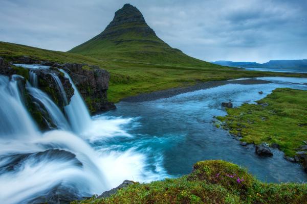 Snæfellsnes, Исландия, Водопад, Холмы, Река, HD, 2K, 4K, 5K