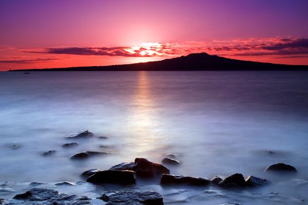 Восход Солнца, Северное Побережье, Окленд, Новая Зеландия, HD, 2K