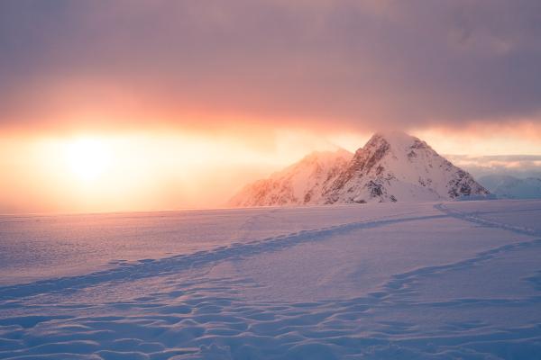 Восход Солнца, Снег, Горы, HD, 2K, 4K, 5K