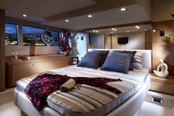 Sunseeker Yacht Portofino 48, Яхта, Хай-Тек, Спальня, HD, 2K, 4K