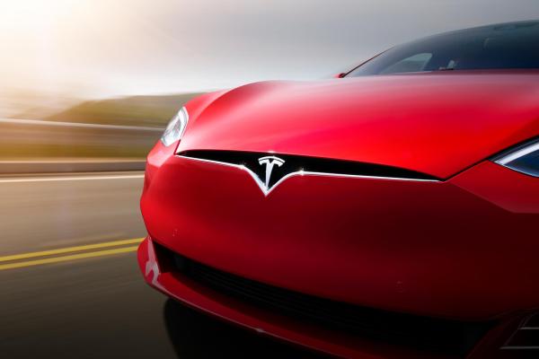 Tesla Model S, Спереди, Красный, HD, 2K