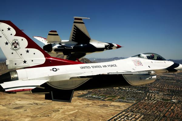 Thunderbird F-16, Истребитель, Сша. Воздушные Силы, HD, 2K, 4K