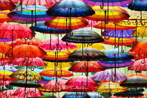 Зонтики, Красочные, Краски, HD, 2K, 4K