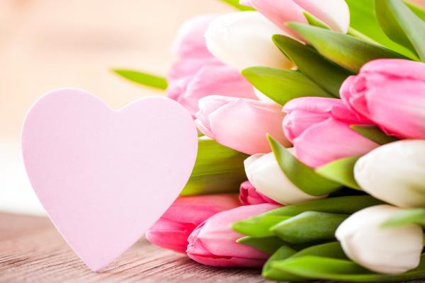 День Святого Валентина, Цветы, Тюльпаны, Сердечки, Любовь, HD, 2K, 4K, 5K