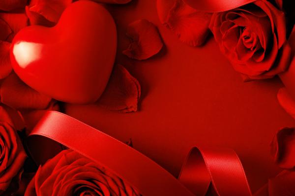 День Святого Валентина, Сердце, Роза, Красный, Лента, Романтик, Любовь, HD, 2K, 4K, 5K