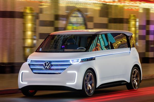 Volkswagen Budd-E, Ces 2016, Электрический Микроавтобус, Серебристый, HD, 2K, 4K