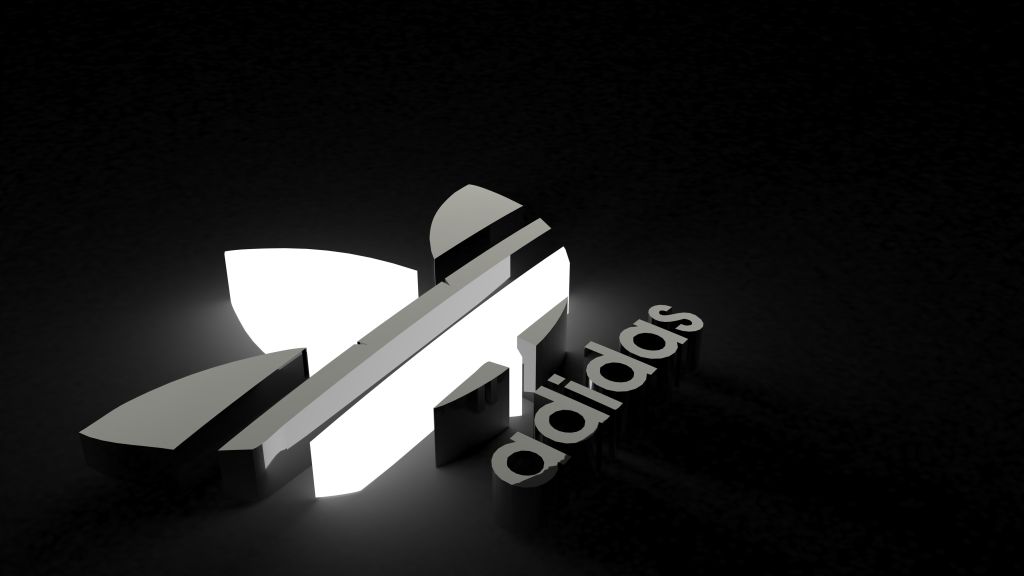 Adidas, Логотип, Черный, Монохромный, HD, 2K, 4K, 5K