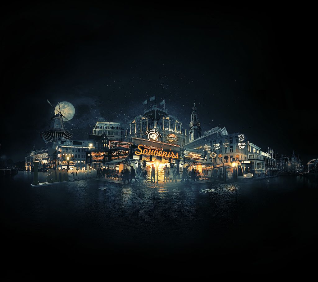Амстердам, Городской Пейзаж, Nightscape, HD, 2K, 4K