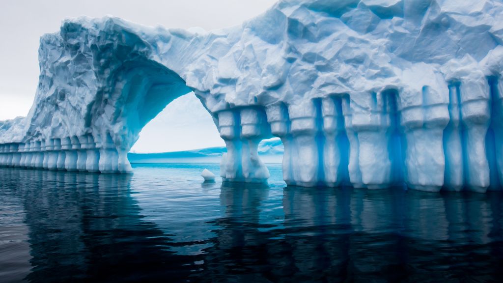 Антарктида, Айсберг, Синий, Вода, Океан, Море, Отражение, HD, 2K, 4K