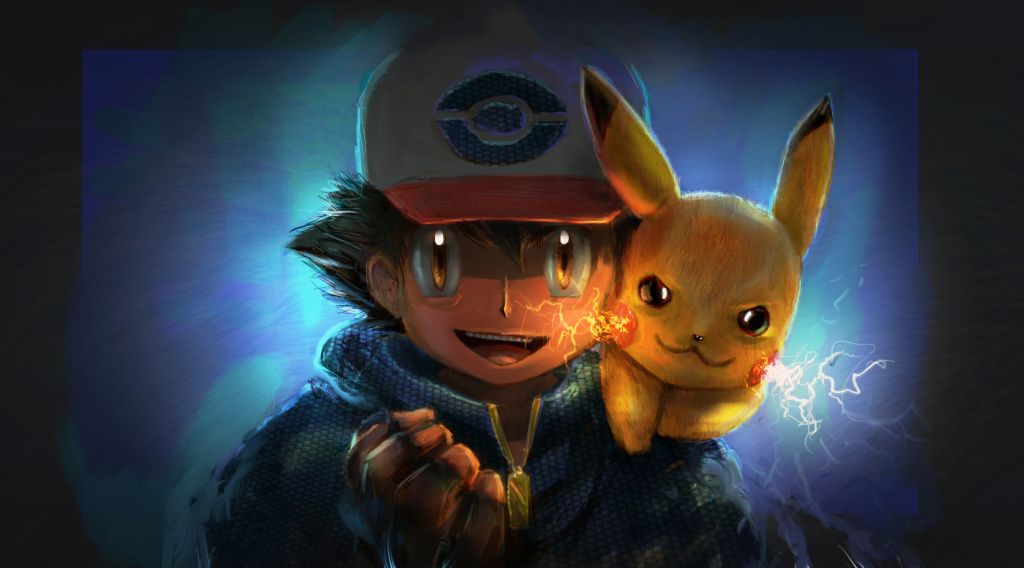 Ash Ketchum, Pikachu, Pokémon, Artwork, HD, 2K