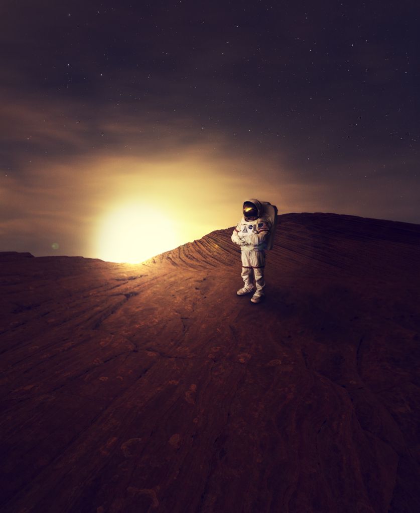 Астронавт, Планета, Марс, Surreal, HD, 2K, 4K