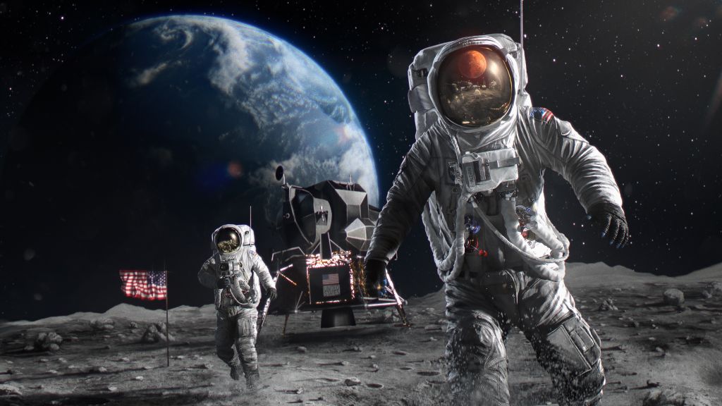 Космонавты, Луна, Сша, Исследование Космоса, HD, 2K, 4K