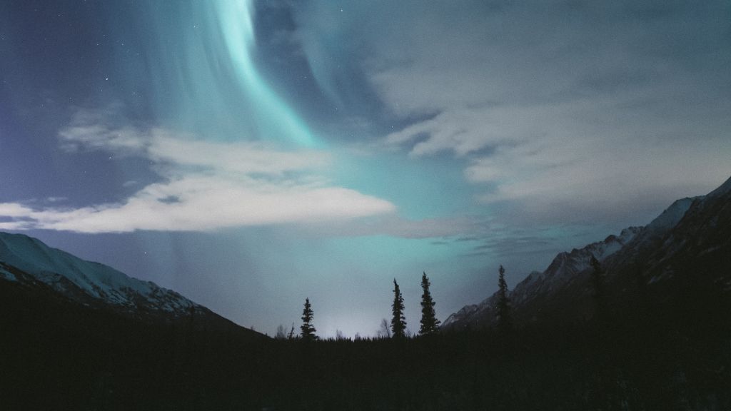 Северное Сияние, Северное Сияние, Ночное Небо, Аляска, HD, 2K
