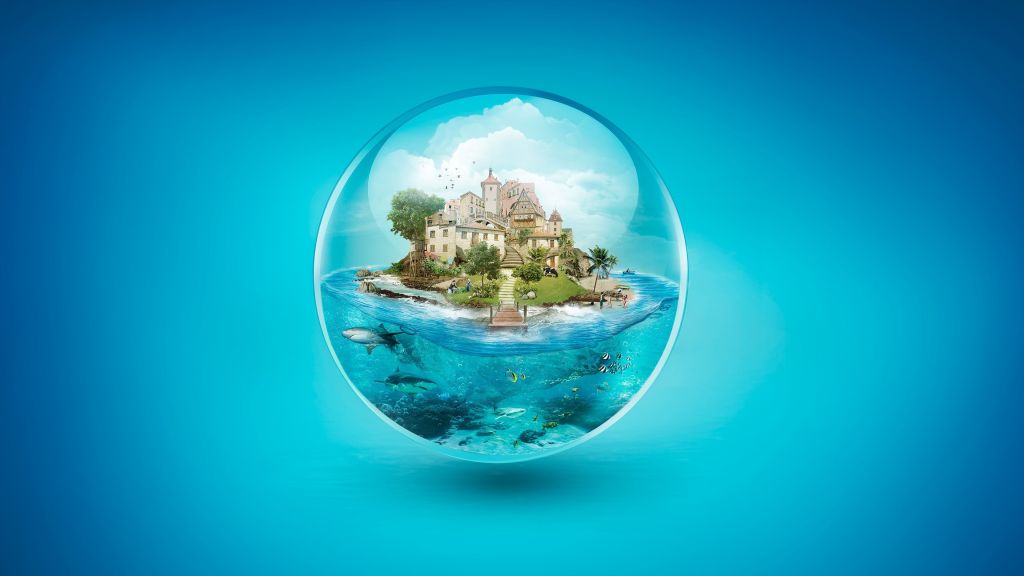 Мяч, Дом, Underwater, Shark, HD, 2K, 4K
