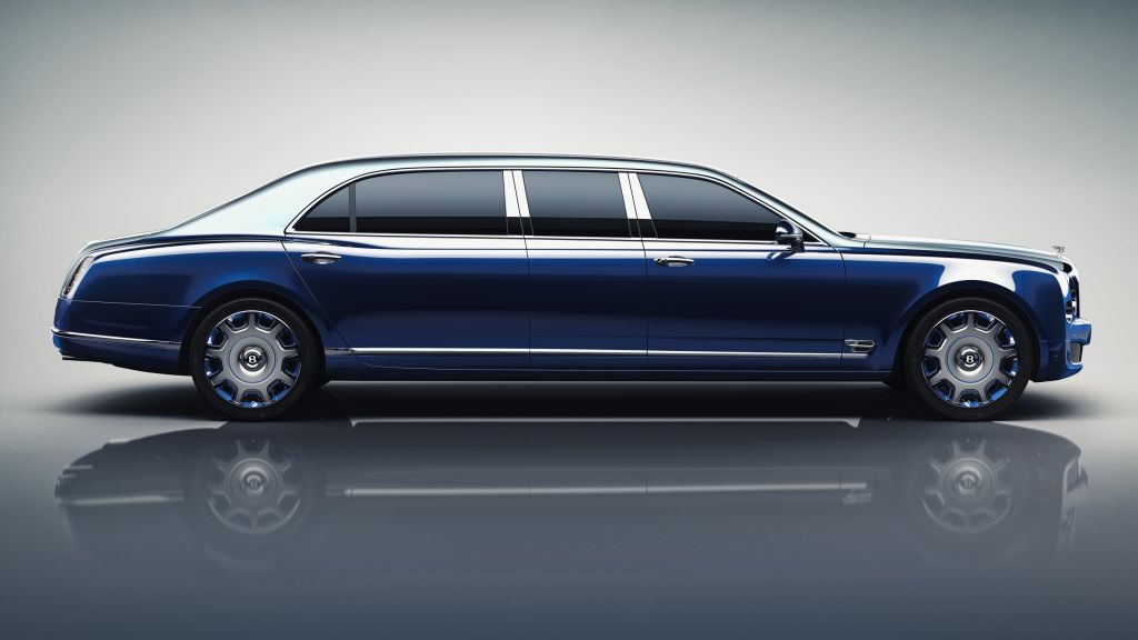 Bentley Mulsanne Grand Limousine, Женевский Автосалон 2016, Роскошные Автомобили, Синий, HD, 2K, 4K