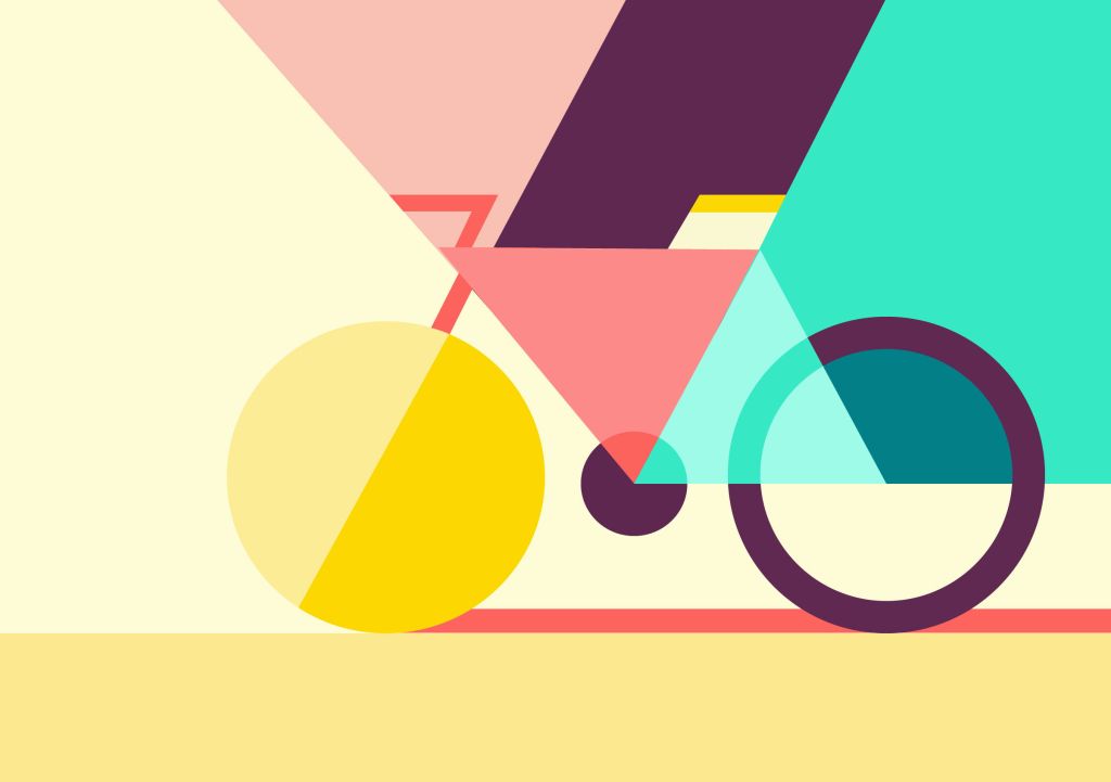 Велосипед, Геометрический, Minimal, Красочный, HD, 2K