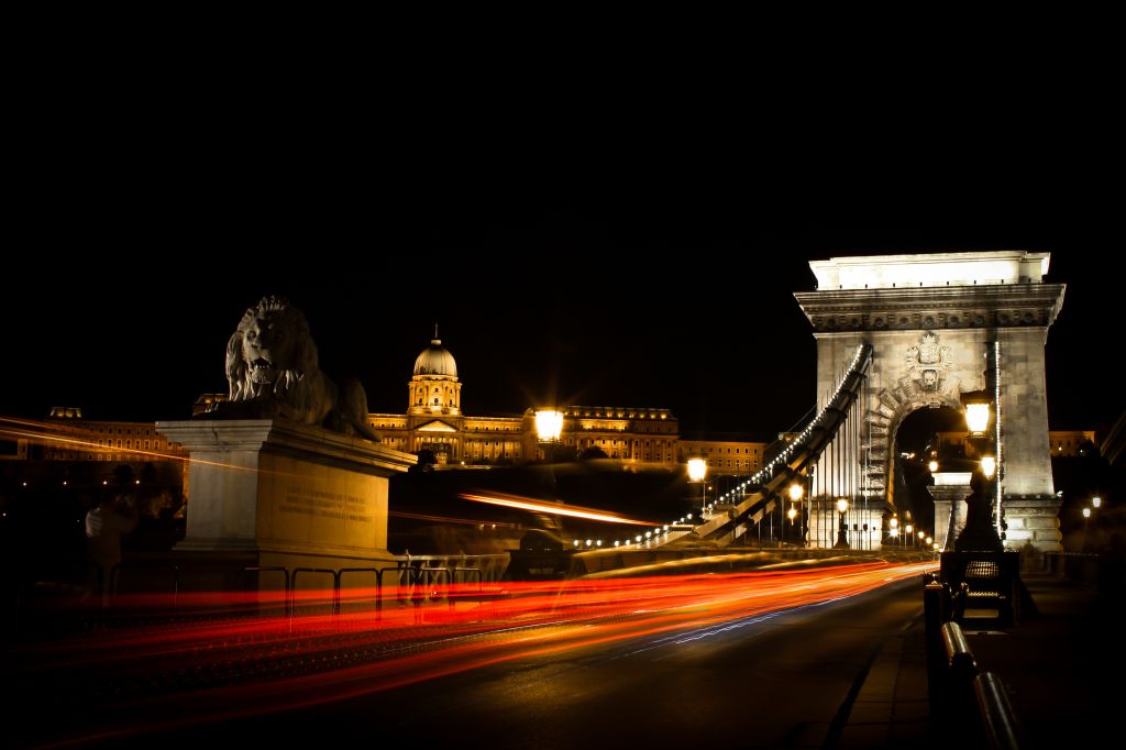 Цепной Мост, Подвесной Мост, Будапешт, Венгрия, Nightscape, HD, 2K, 4K