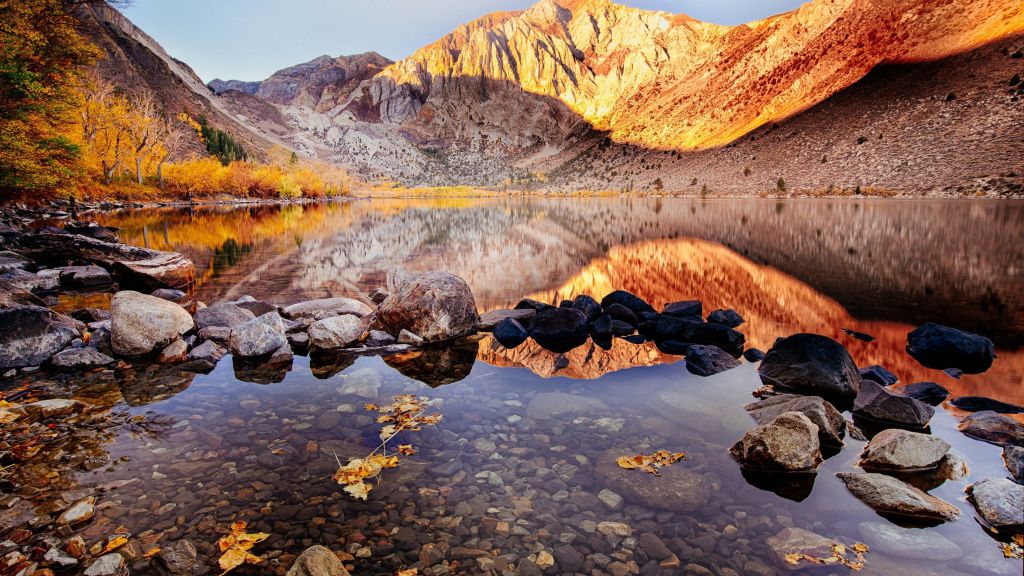 Convict Lake, Autumn, Mount Morriso, California, HD, 2K, 4K