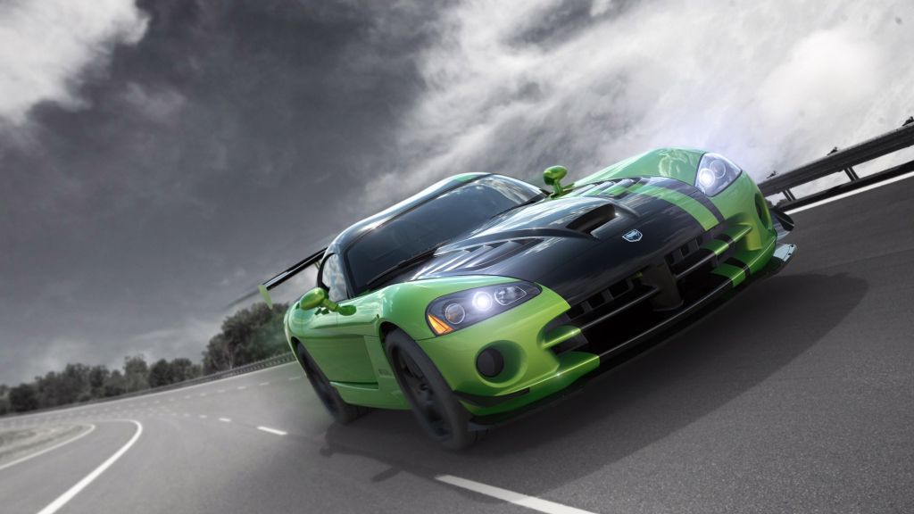 Dodge Viper Gts-R, Commemorative Edition Acr, Зеленый, Скорость, HD, 2K, 4K