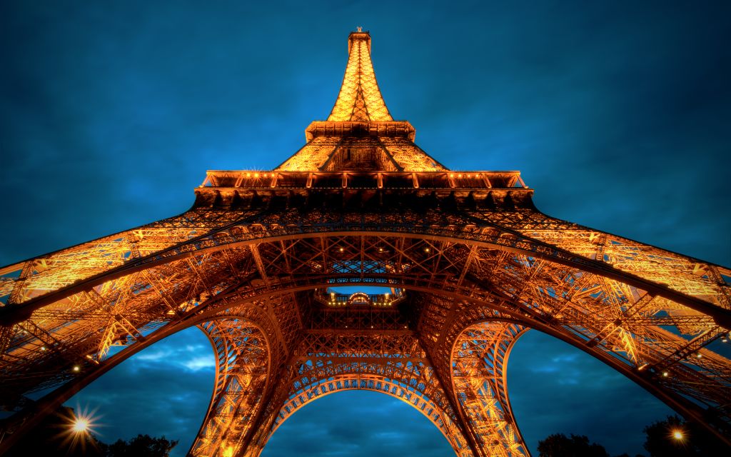 Эйфелева Башня, Hdr, Закат, Париж, Франция, HD, 2K