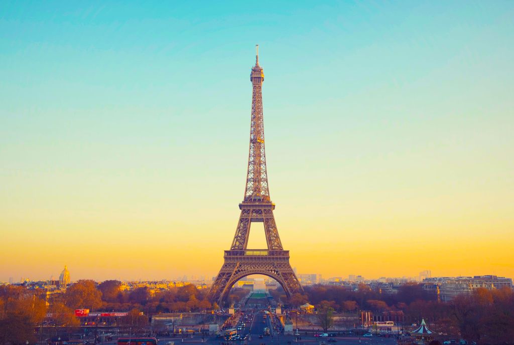 Эйфелева Башня, Вечер, Париж, Франция, HD, 2K