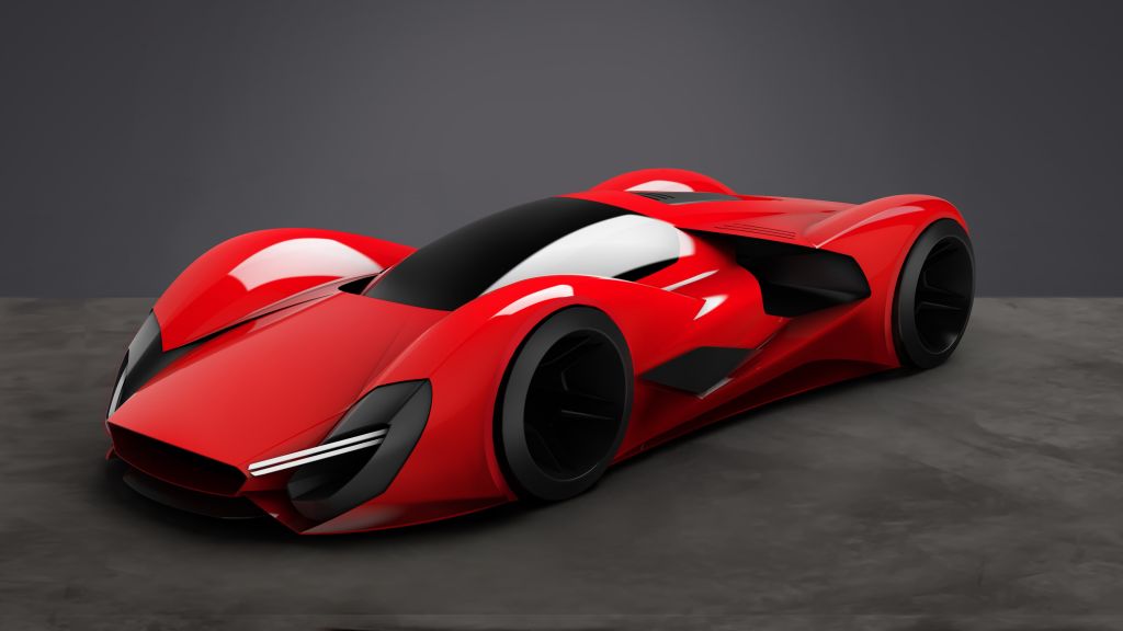 Феррари 2040, Параболика, Суперкар, Ferrari World Design Contest 2016, Fwdc, Красный Цвет, HD, 2K, 4K