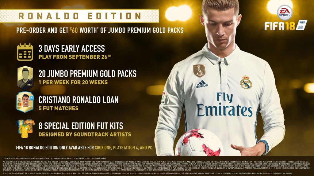 Fifa 18, Ronaldo Edition, Постер, E3 2017, HD, 2K, 4K