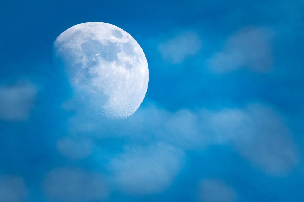 Полная Луна, Голубое Небо, HD, 2K